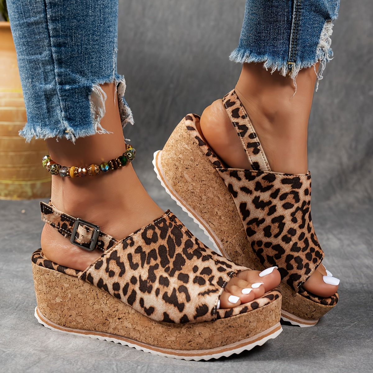 Women's Platform Sandals Adjustable Buckle