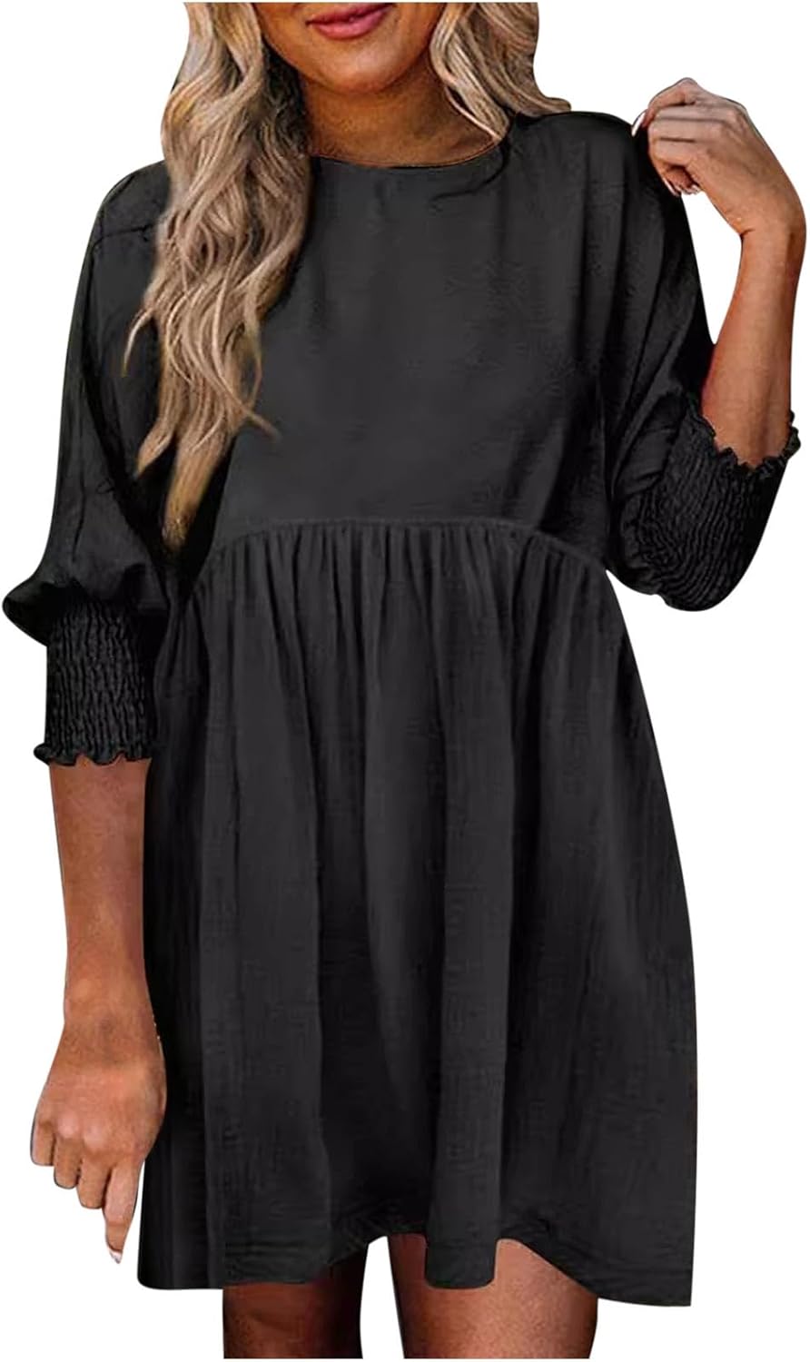 Women's Summer Dress Loose Fit Round Neckline