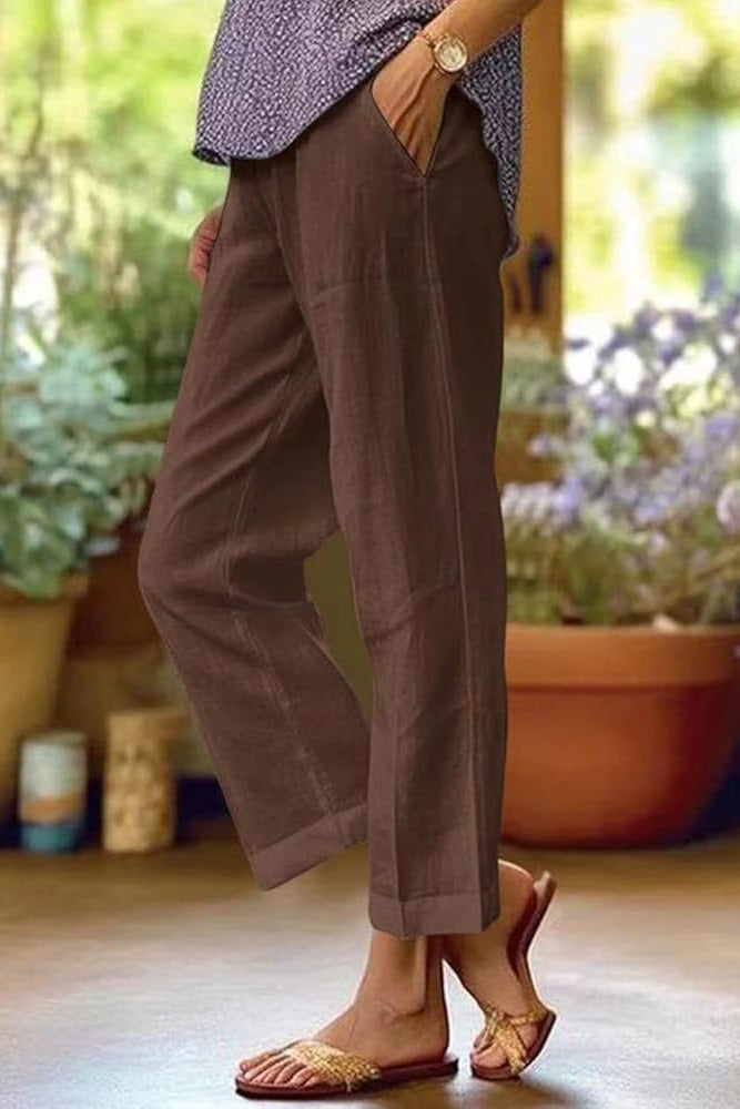 Jasmine | Women’s Casual Straight Leg Pocket Pants