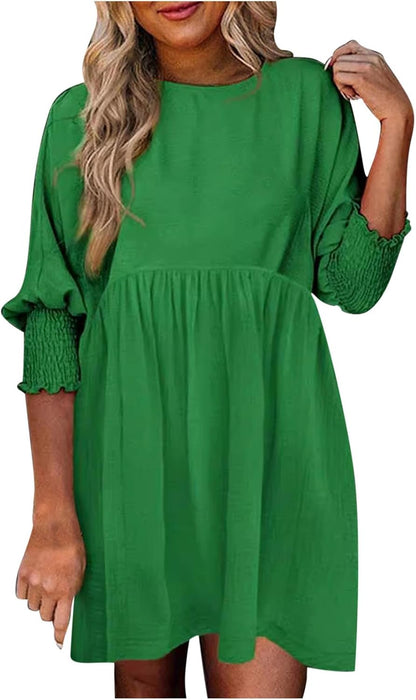Women's Summer Dress Loose Fit Round Neckline
