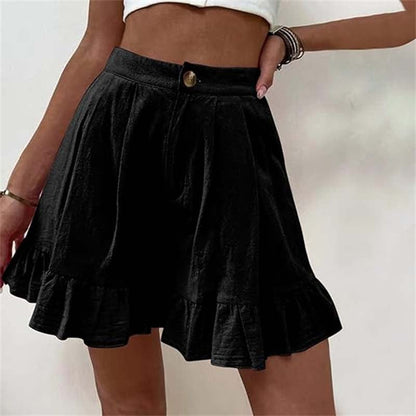 Women's High Waist Ruffle Shorts