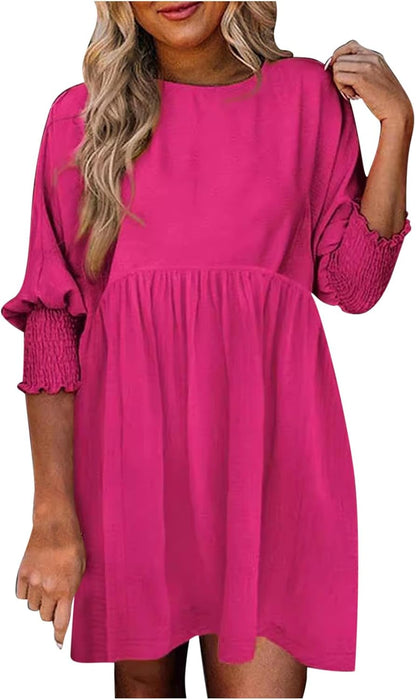 Women's Summer Dress Loose Fit Round Neckline