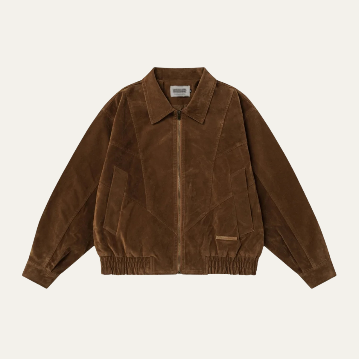 Men's Suede Bomber Jacket Zip Up Retro Style - Fashinoza
