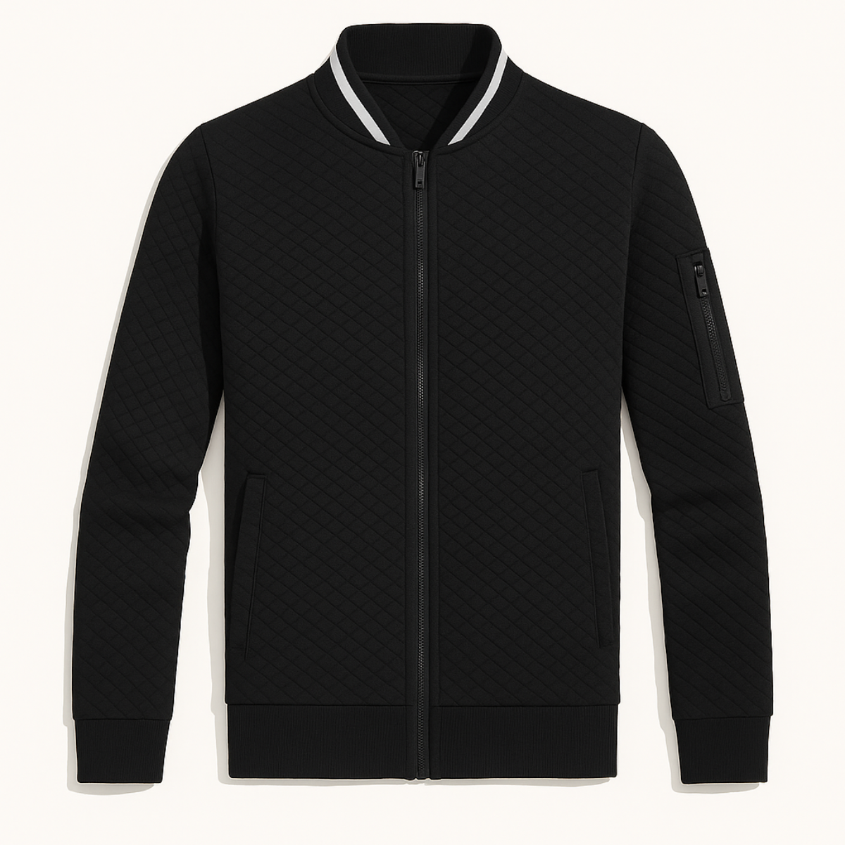 Men's Diamond Quilted Bomber Jacket Lightweight - Fashinoza