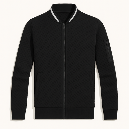 Men's Diamond Quilted Bomber Jacket Lightweight - Fashinoza
