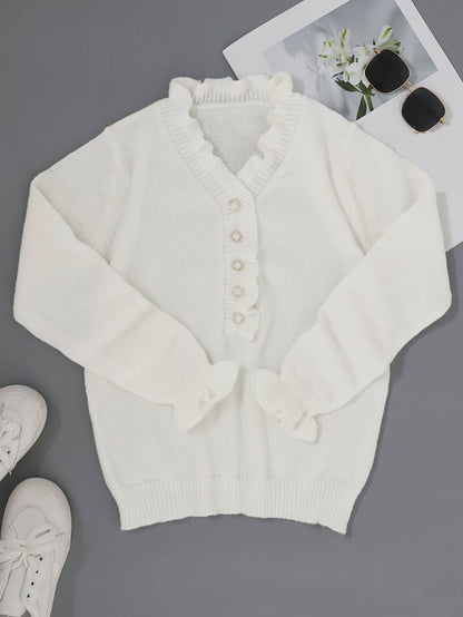 Jasmine | Women Summer Ruffled Button Front Top