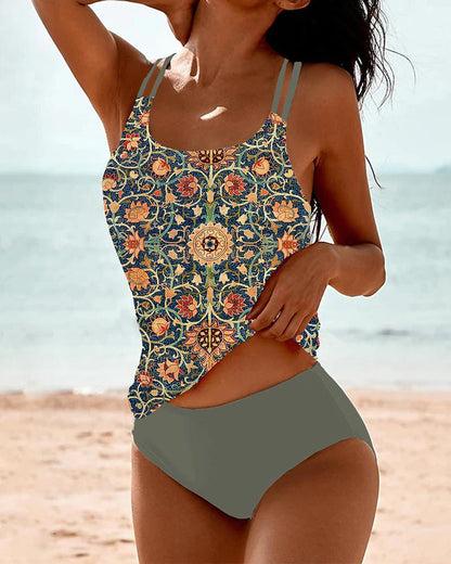 Women's Printed Tankini Swimwear - Fashinoza