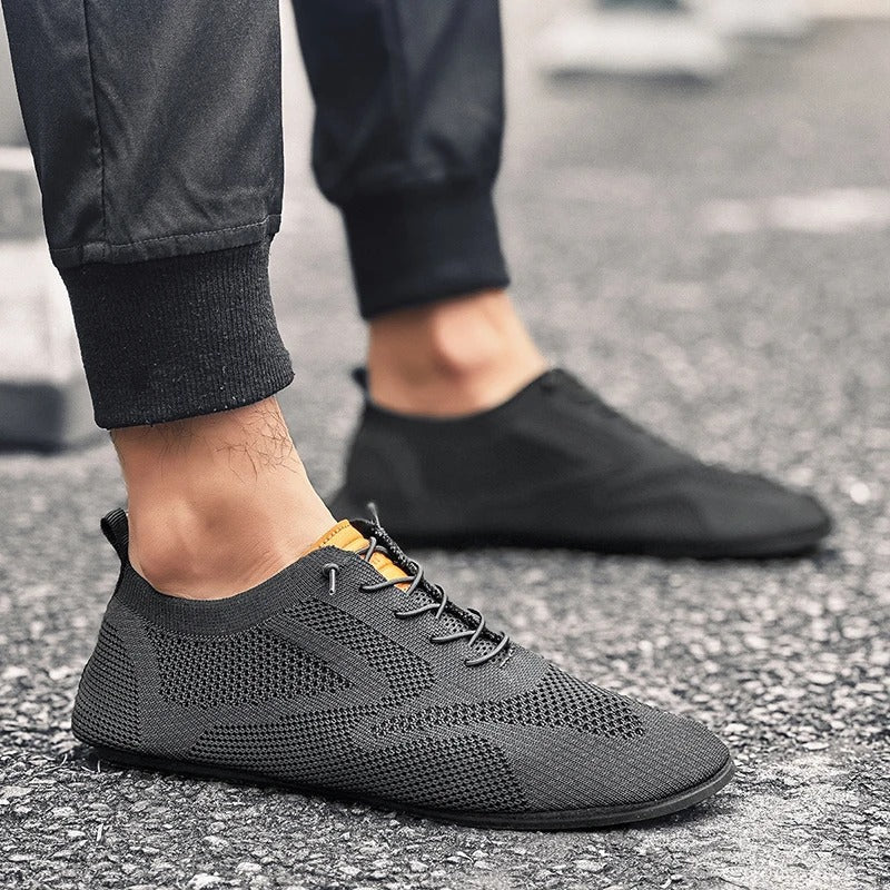 Men's Slip On Shoes Knit Low Lace Detail