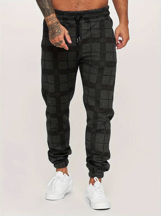 Urbanfit Men's Slim Fit Checkered Joggers - Fashinoza