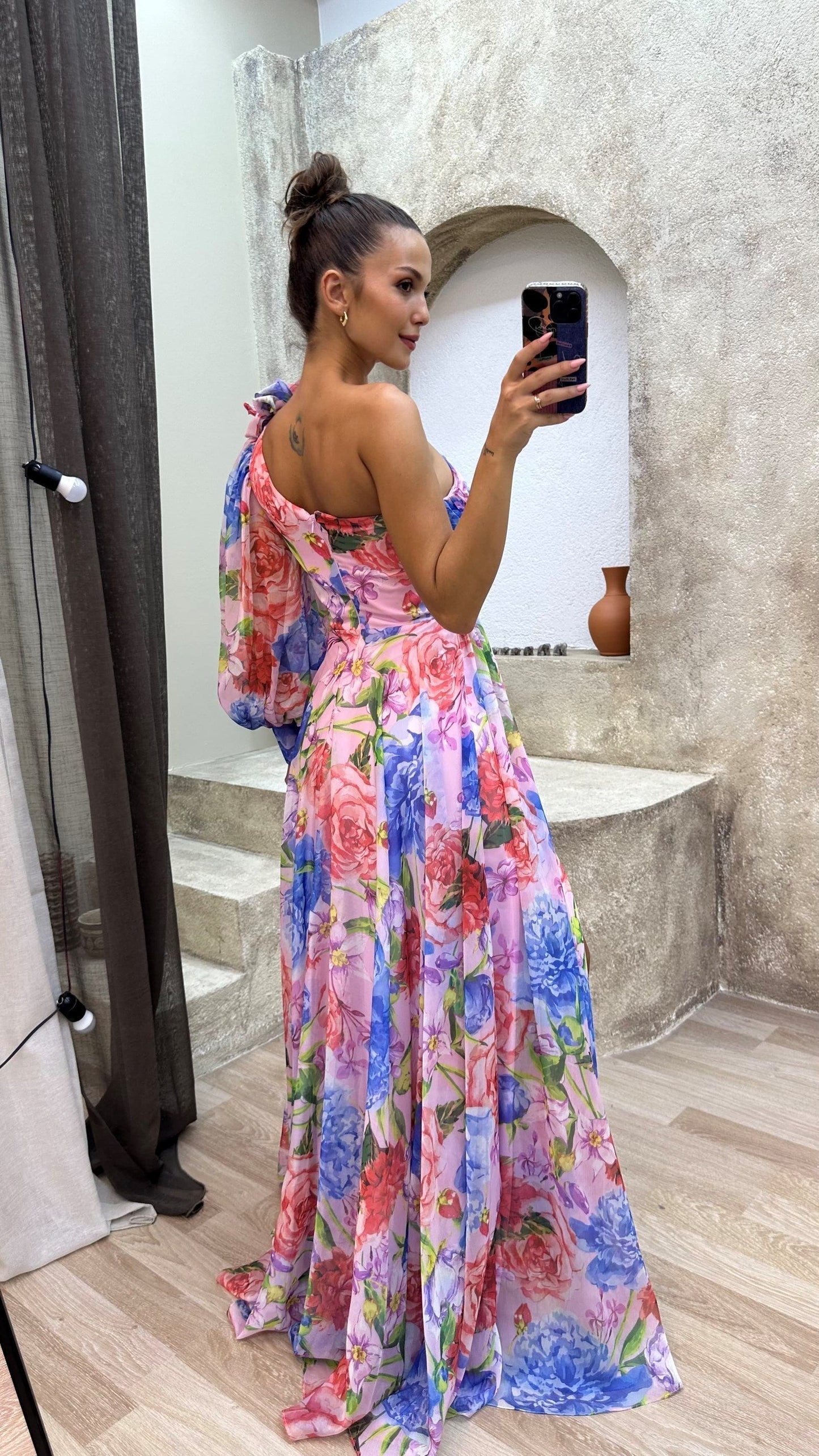 Women's One-Shoulder Maxi Dress Side Slit