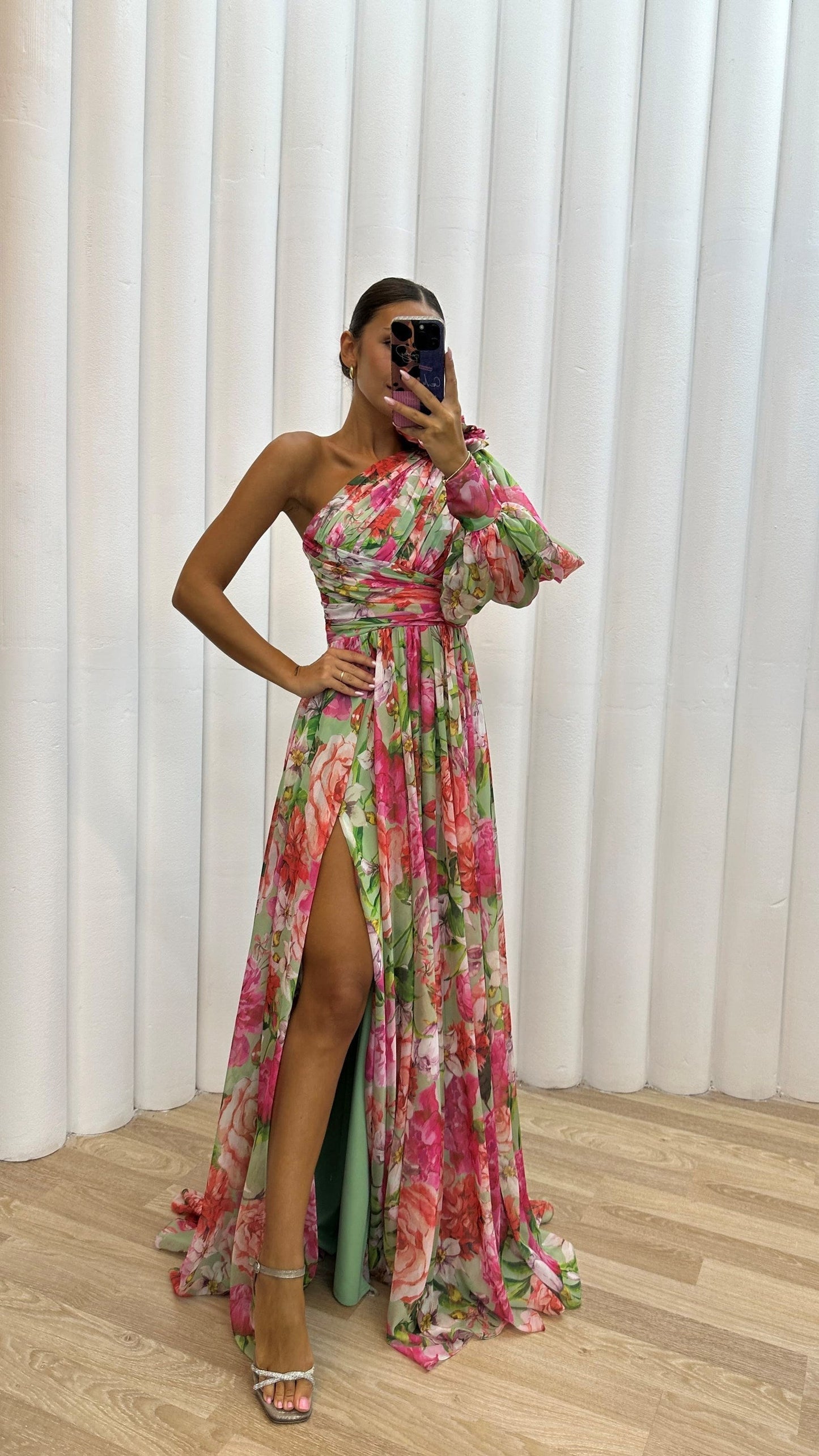Women's One-Shoulder Maxi Dress Side Slit