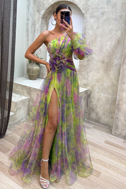 Women's Maxi Dress One-Shoulder Neckline