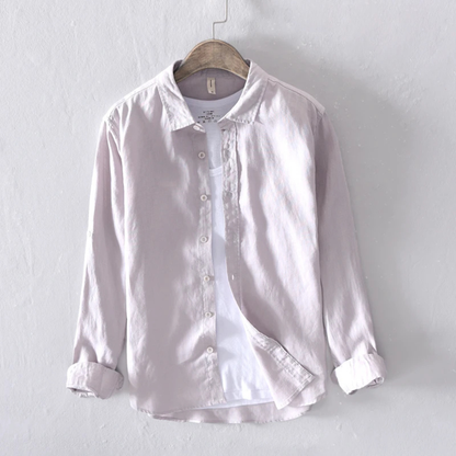 Men's Linen Italian Style Button Up Shirt