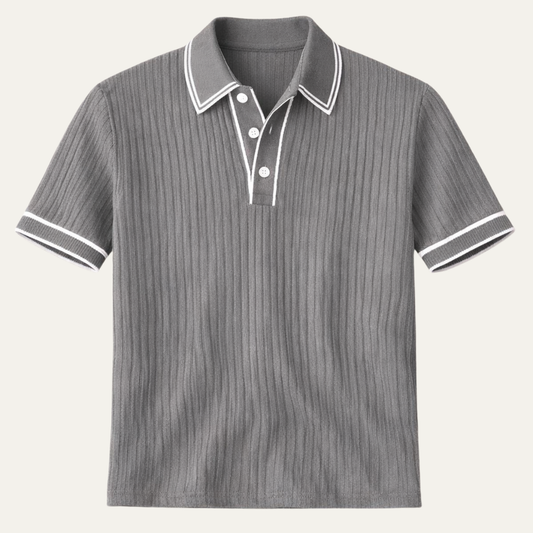 Moscova Men's Ribbed Polo Shirt - Fashinoza