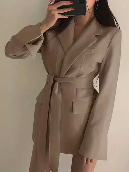 Women's Blazer Coat Wool Blend Versatile - Fashinoza
