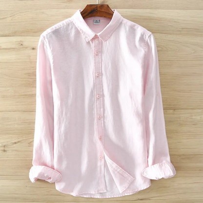 Men's Linen Italian Style Button Up Shirt