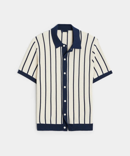 Men's Vertical Striped Button-Down Shirt