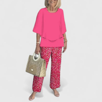 Women's Floral Print And Pants Set