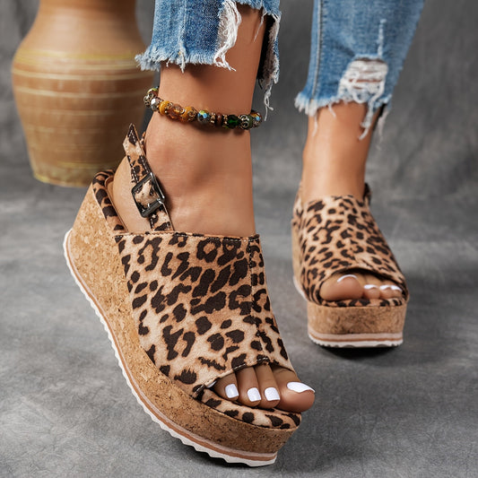 Women's Platform Sandals Adjustable Buckle - Fashinoza
