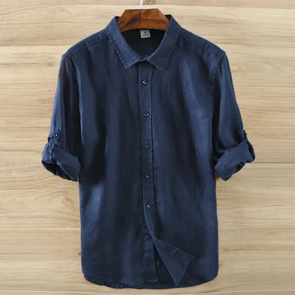 Men's Linen Italian Style Button Up Shirt