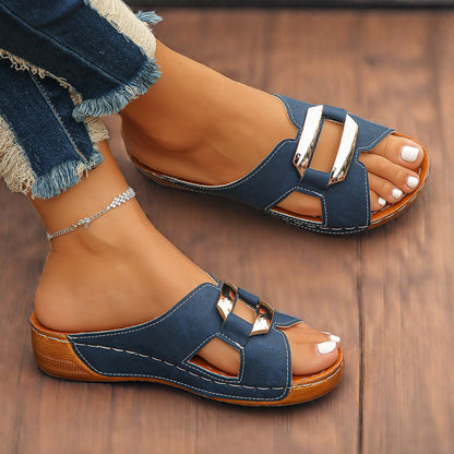 Women's Cushioned Sandals Adjustable Buckle - Fashinoza