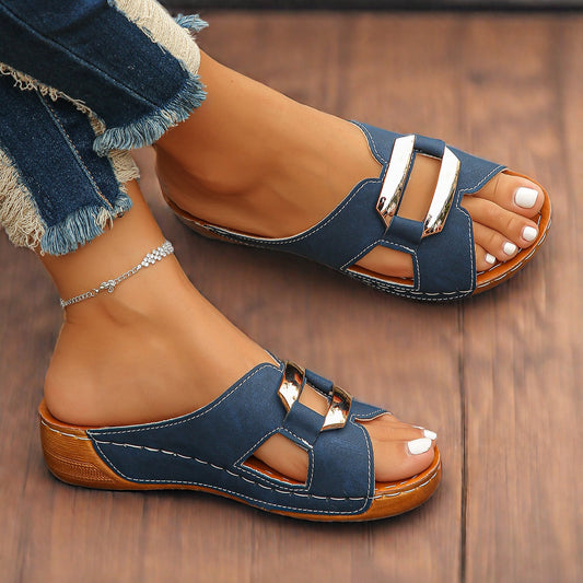Women's Cushioned Sandals Adjustable Buckle - Fashinoza