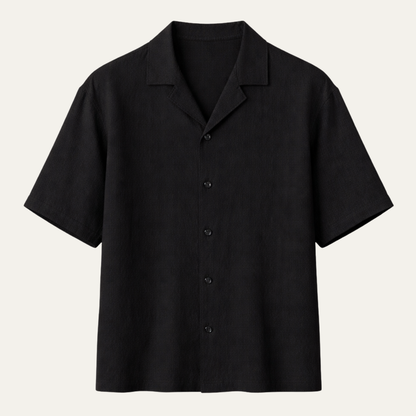 Men's Casual Button Up Shirt Loose Fit Cotton Turn Down Collar - Fashinoza