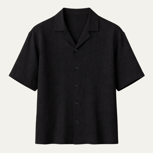 Men's Casual Button Up Shirt Loose Fit Cotton Turn Down Collar - Fashinoza