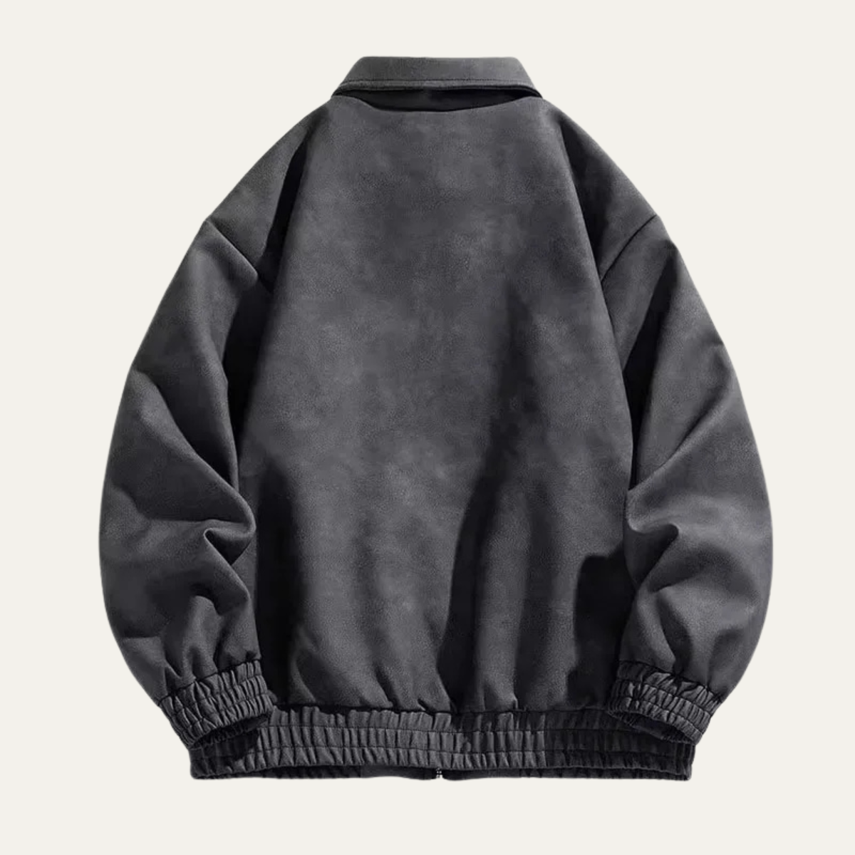 Men's Suede Bomber Jacket Lightweight Zip Up Casual