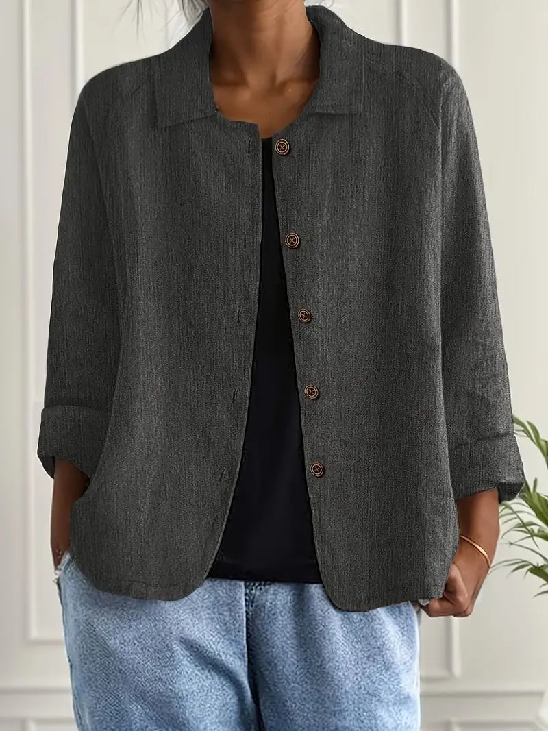 Women's Button-Front Casual Blouse