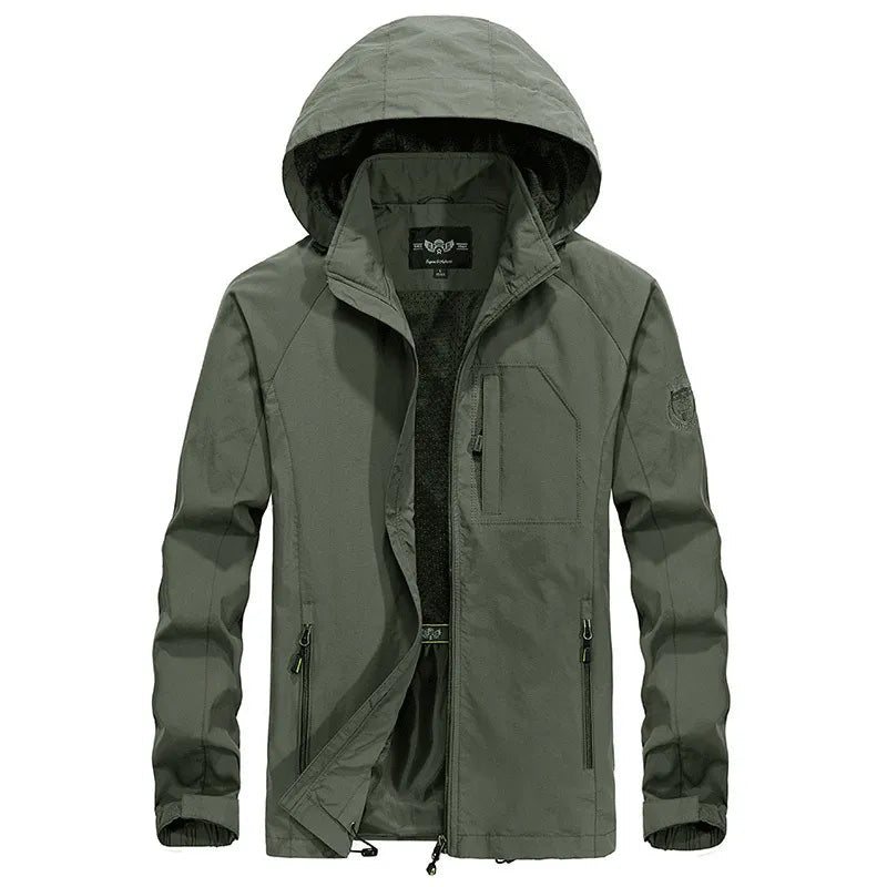 Waterproof Outdoor Jacket Detachable Hood All-Weather - Fashinoza