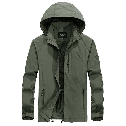 Waterproof Outdoor Jacket Detachable Hood All-Weather - Fashinoza