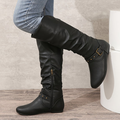 Women's Knee-High Boots Side Zipper