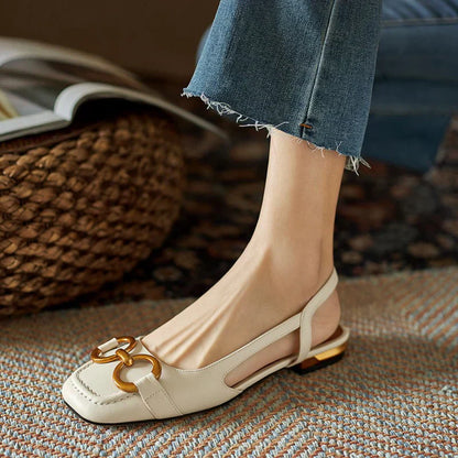 Women's Square Toe Slingback Flats