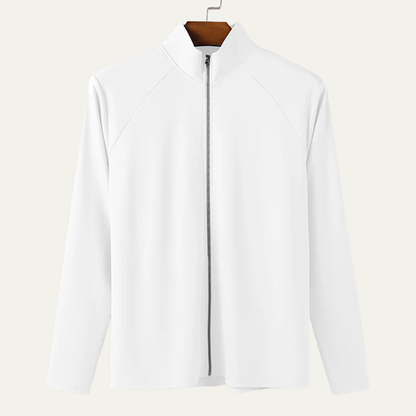 Men's Slim Fit Turtleneck Shirt Zip Up Casual