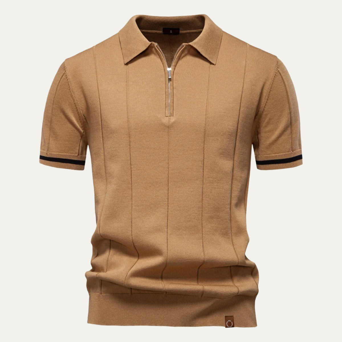 Men's Slim Fit Polo Shirt Zip Up - Fashinoza