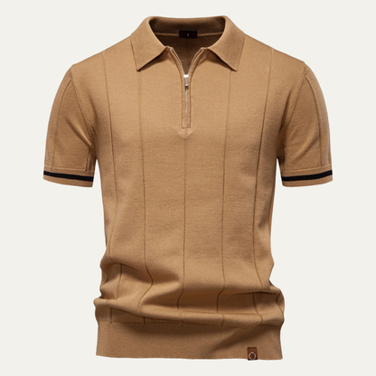 Men's Slim Fit Polo Shirt Zip Up - Fashinoza