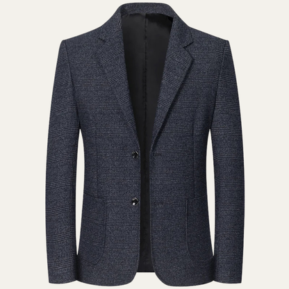 Men's Plaid Blazer Jacket Checkered Wool - Fashinoza