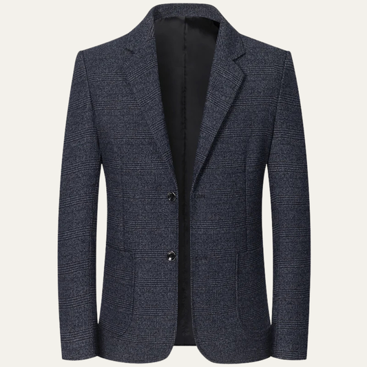 Men's Plaid Blazer Jacket Checkered Wool - Fashinoza