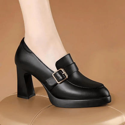 Women's Platform Heels Chunky Buckle