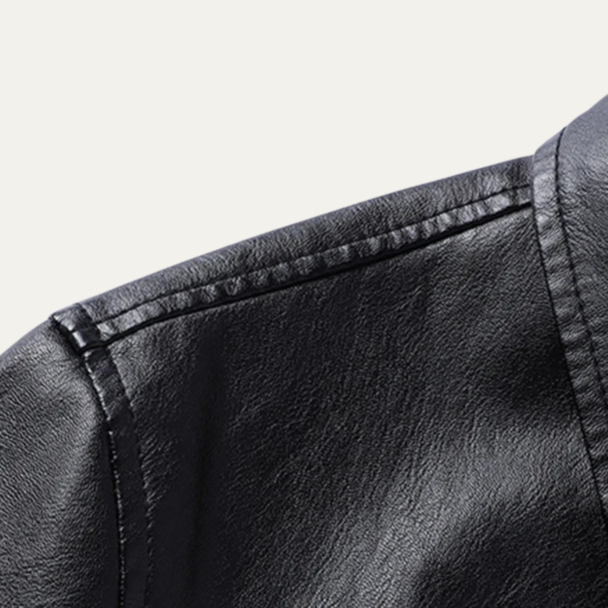 Men's Leather Button Up Winter Jacket