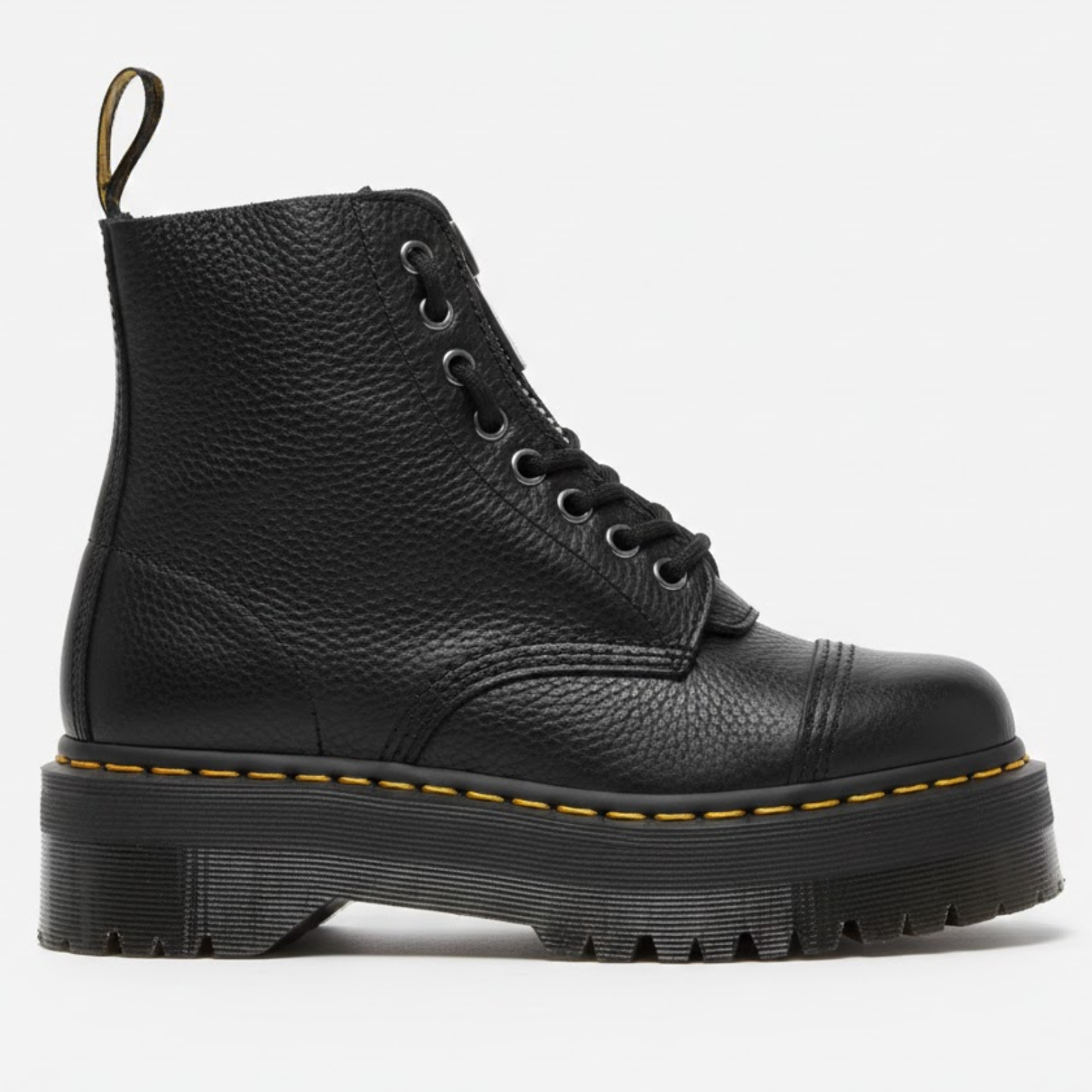 Women's Genuine Leather Platform Boots Front Zipper Fashion Punk Luxury Winter Motorcycle Shoes