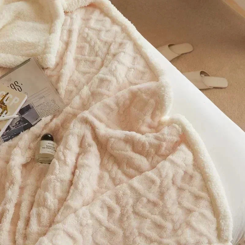 Lambswool Blanket Soft Warm Beige