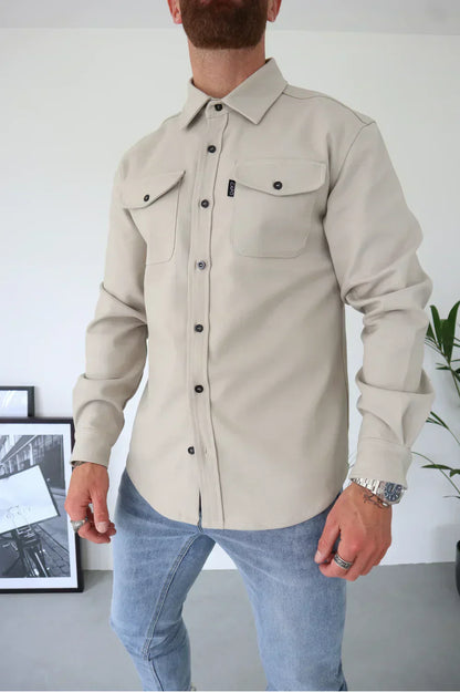 Edward | Men Spring Button Front Shirt Jacket
