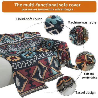 Geometric Pattern Sofa Cover Boho Inspired