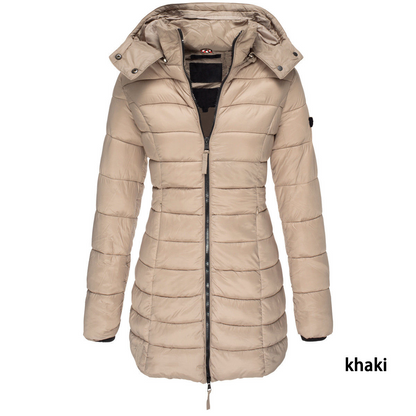 Long Quilted Winter Puffer Coat for Women