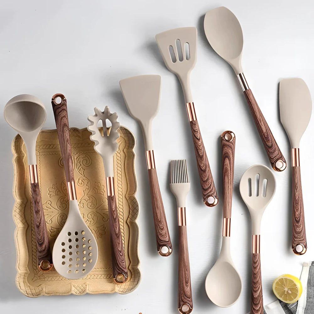 Silicone Cooking Utensil Set 10 Piece - Fashinoza