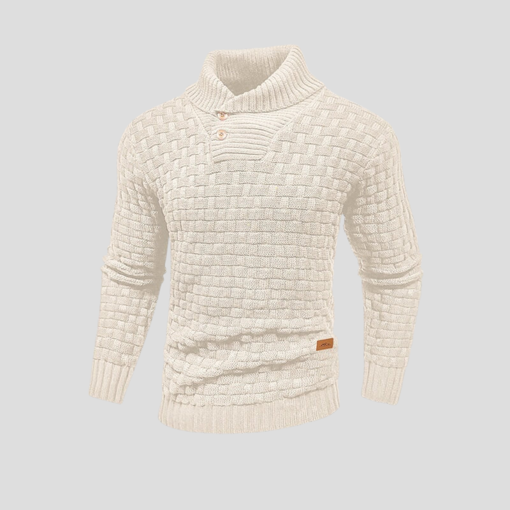 Men's Half Collar Button Up Sweater