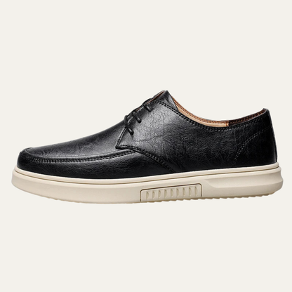 Men's Leather Look Sneakers Comfortable Lace Up