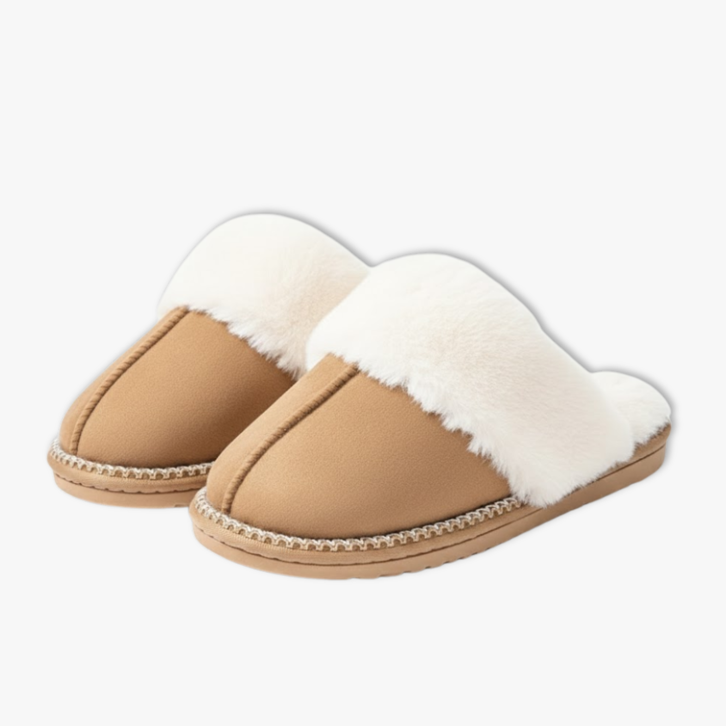 Smile Pop Winter Fur Cotton Slippers Women Soft Comfort Fuzzy Bedroom Slides